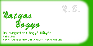 matyas bogyo business card