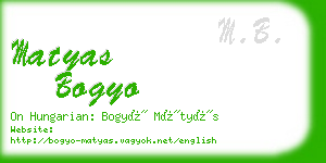 matyas bogyo business card